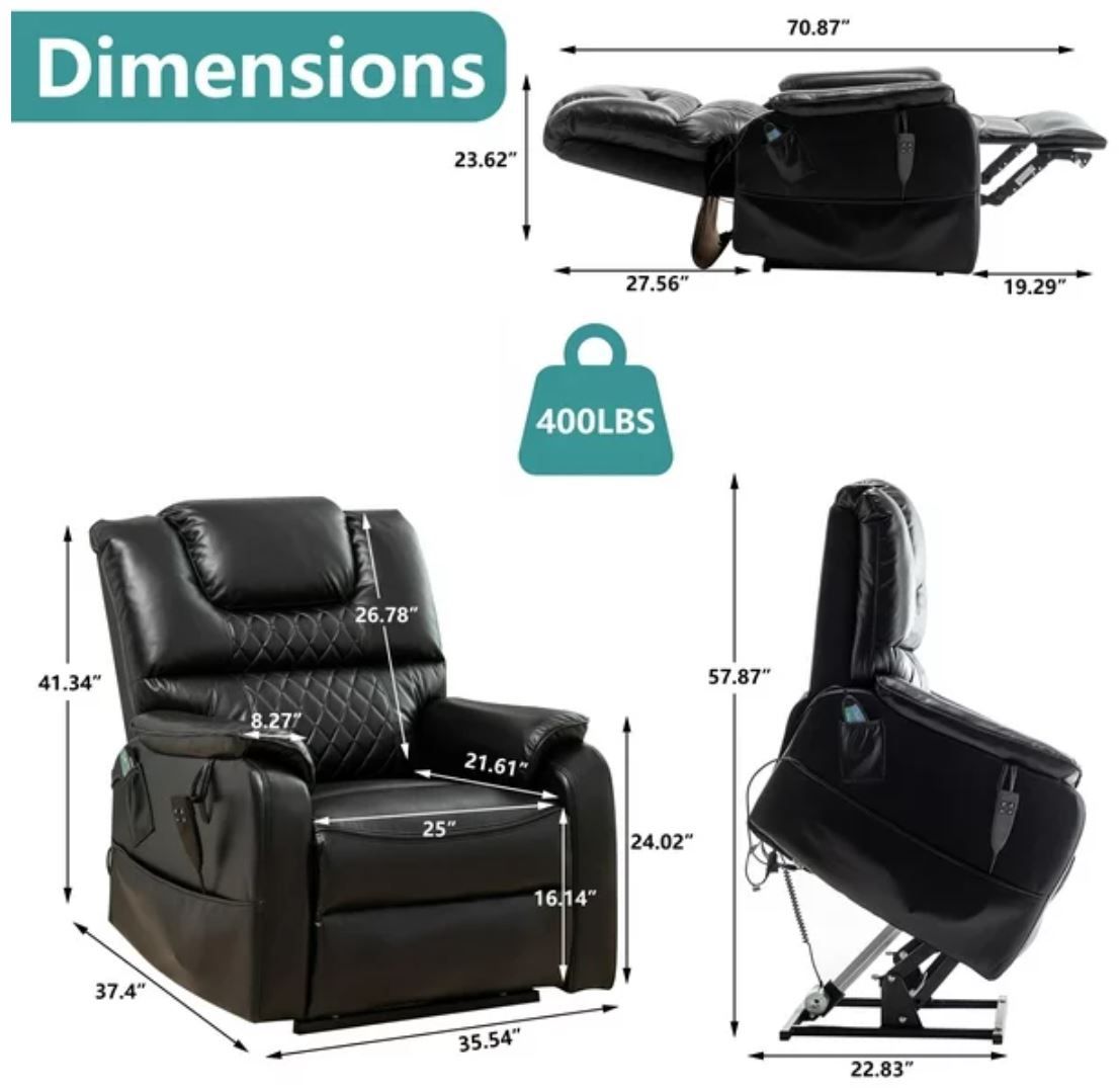 60 Off!! Massage Recliner sofa, Electric Heated Power Lift Recliner