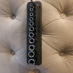 1/4 inch drive 12 piece 6 point deep socket set 5 through 15 mm