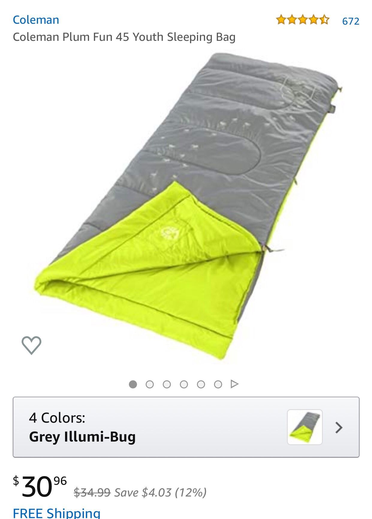 Coleman Plum Fun 45 Youth Sleeping Bag