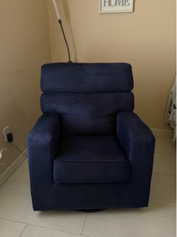 Blue suede Swivel/rocking chair