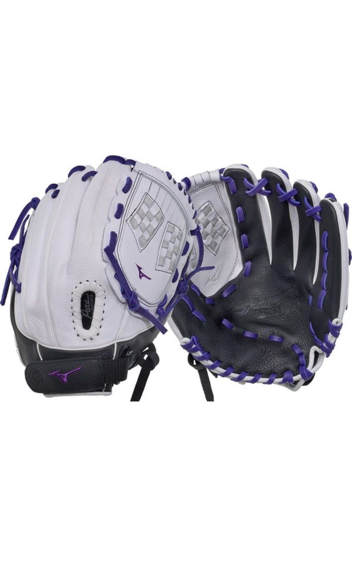 Mizuno Supreme Series Fastpitch Glove, 12 Inch, Right Hand Throw - White/Purple