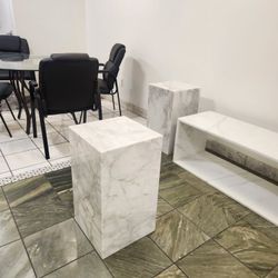 Elena Gold Marble Pedestal 