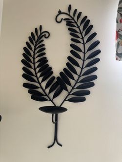 Fern sconce, black metal