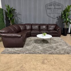 🛋️ Genuine Leather Sectional Sofa (Delivery Available!! )