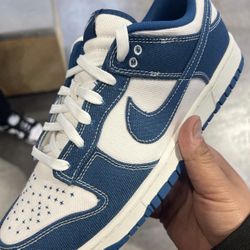 Nike Dunk Low Retro Industrial Blue Denim Sashiko Men's Size 9.5