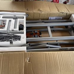 RIDGID Foldable Mobile Miter Saw Stand with Mounting Braces