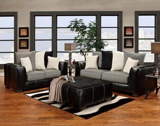 2 couches with ottoman n pillow