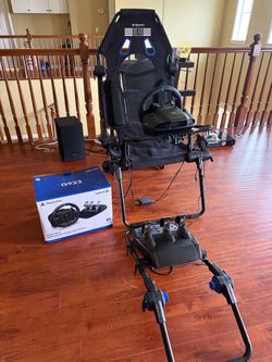 Racing Sim Cockpit with Logitech G923 Wheel and Pedals