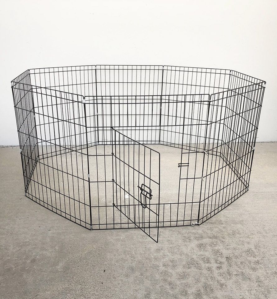 (New) $44 Dog Pet Playpen Gate Fence 8-Panels X (30” Tall X 24” Wide)