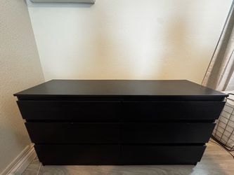 Black 6-Drawer Double Dresser