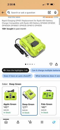 Ryobi charger
