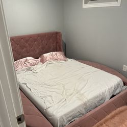 Pink Queen Bed With Storage 