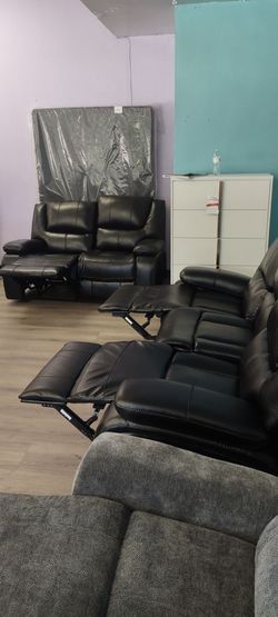 New 2 pc reclining sofa set with reclining sofa and reclining loveseat on sale now