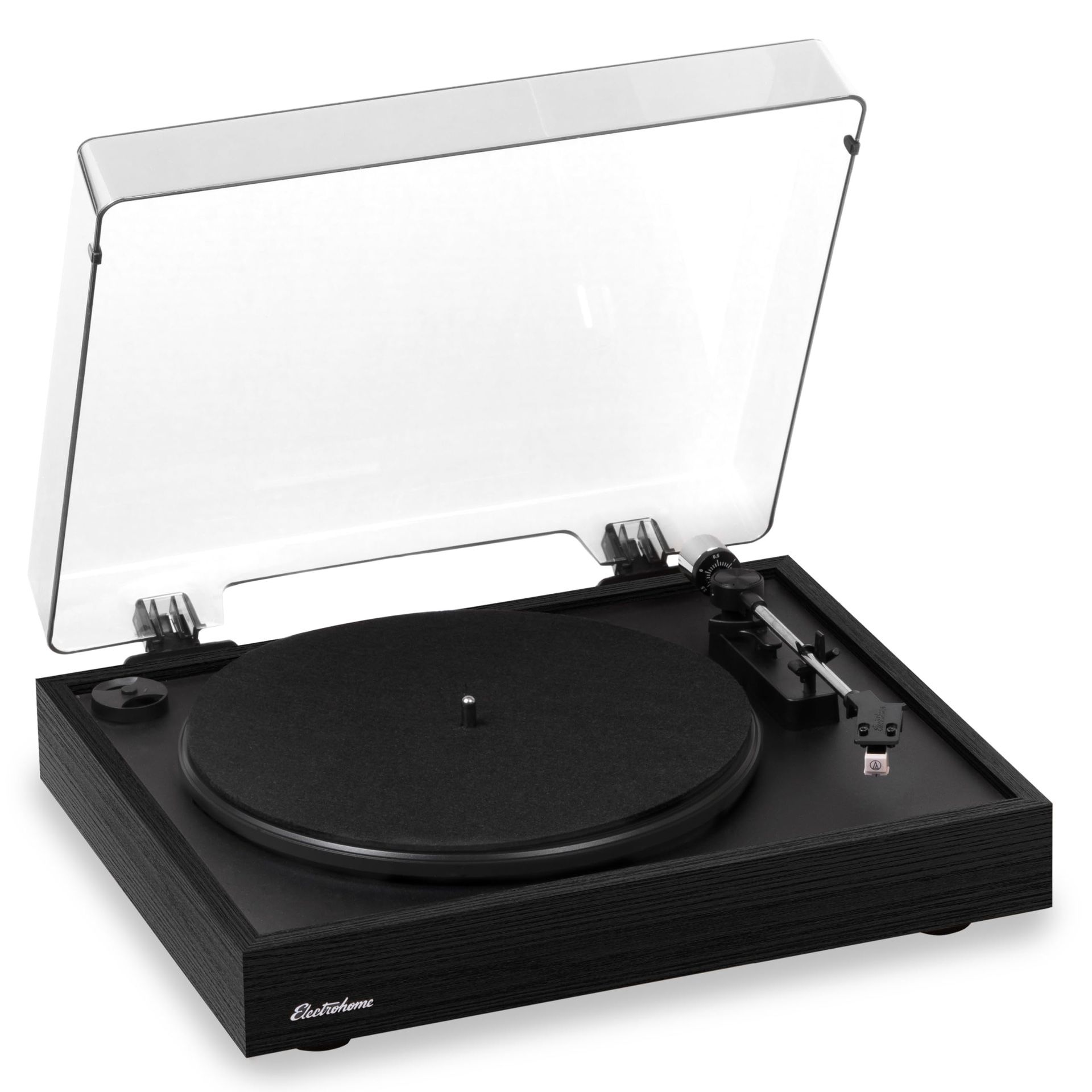 Electrohome Montrose Vinyl Record Player 2-Speed Belt-Drive Turntable, BLACK