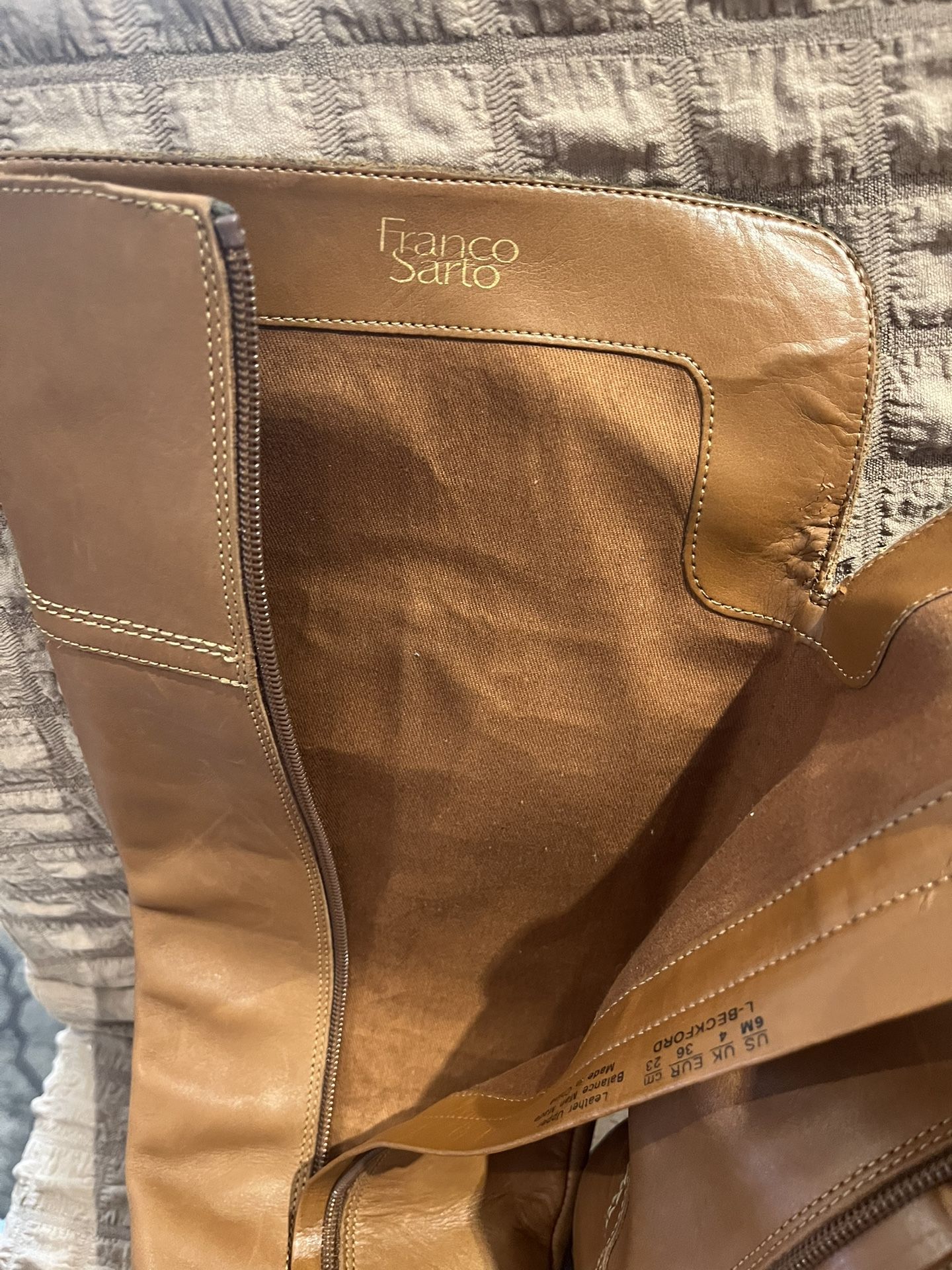 Franco Sarto Leather Brown Boots Size 6