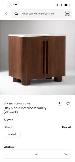 West Elm Isley single 36” vanity