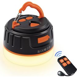 Camping Lantern 1000LM, 5200mAh Camping Lights with Remote Control, Up to 150H Running, 5 Lighting Modes,IPX5 Waterproof Emergency Light for Home,Powe