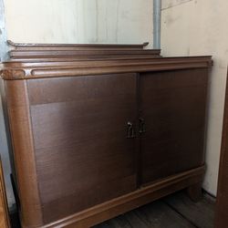 Antique Vintage 1940's German China Cabinet And Side Board