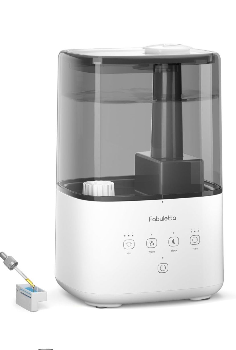 Humidifier for Bedroom, 4.5L Warm and Cool Mist Large Room for Home, Top Fill with 45H Runtime, 3 Mist Levels, Essential Oil Diffuser