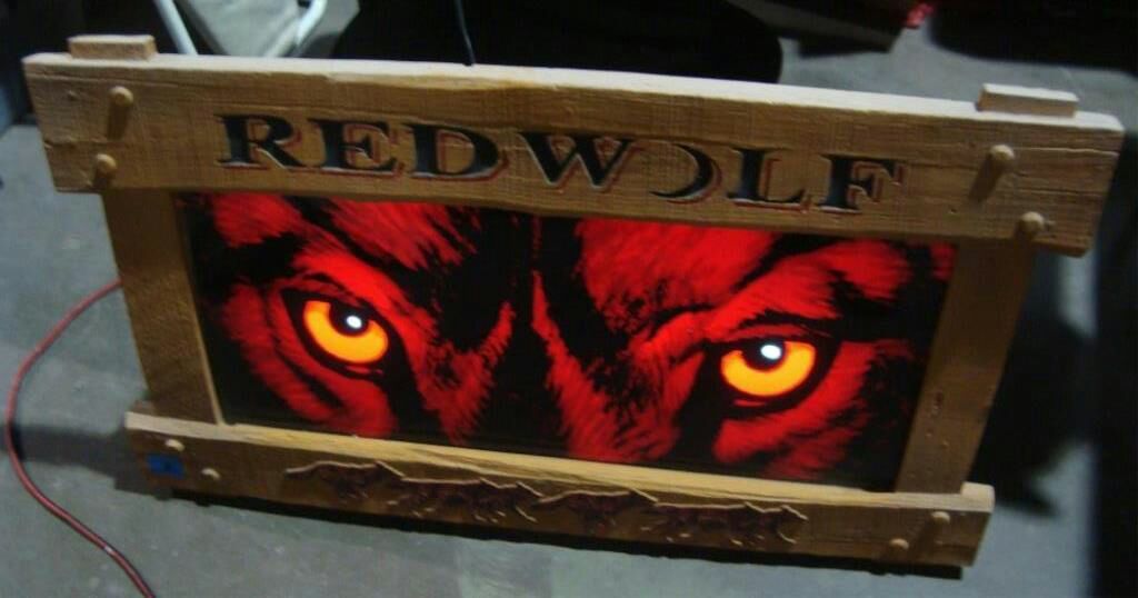 Red Wolf Beer Neon backlit advertising sign