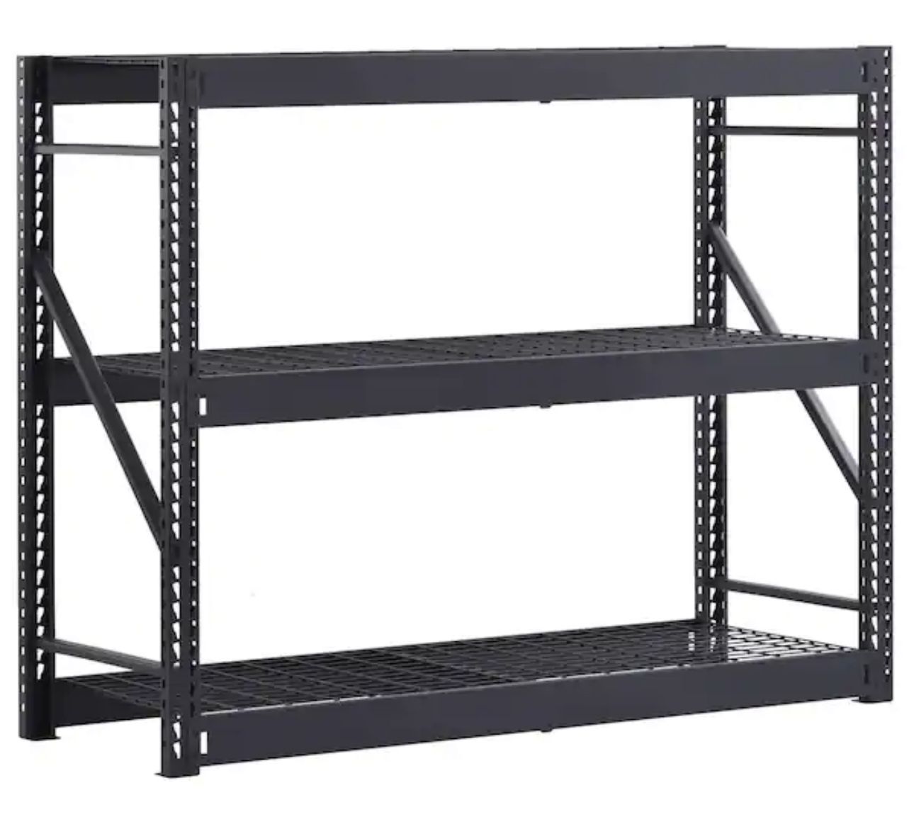 3-Tier Industrial Duty Steel Freestanding Garage Storage Shelving Unit in Black (65 in. W x 54 in. H x 24 in. D)