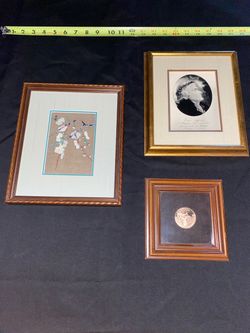Framed Art and Coin Display Lot of 3
