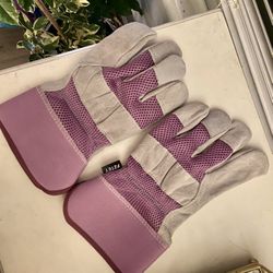Brand New Suede Vented Purple Garden Gloves Sz L