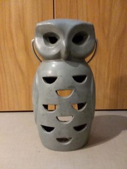 Vintage Pewter Latern Owl
