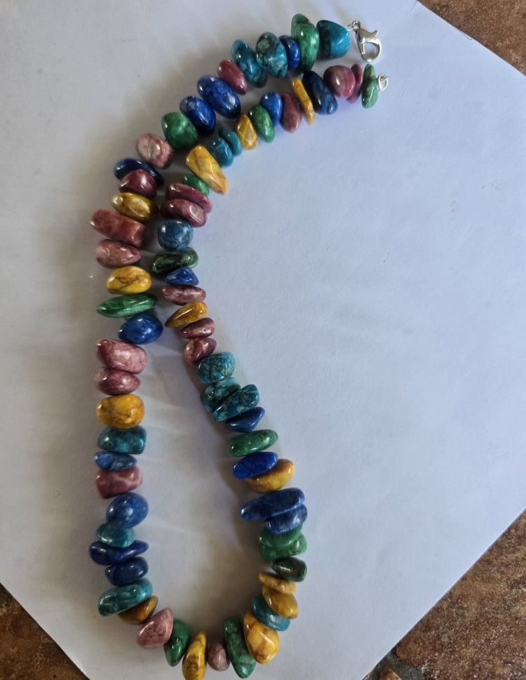 Designer Original Natural Imperial Sea Sediment Nugget 16" Choker NECKLACE