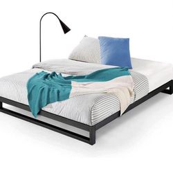 Metal Bed PlatformBed Frame, Wood Slat Support, No Box Spring Needed, Easy Assembly, Full, New