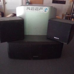 3 Sony Speakers With Sony Subwoofer 