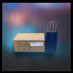 100 Pieces Box Of Navy Blue Gift Bags 