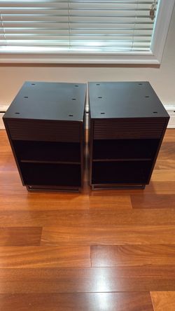 Two black nightstands