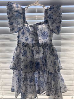 Janie and Jack Blue and White Floral Dress