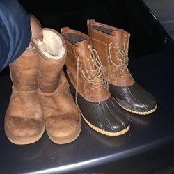 Used Size 6 Uggs and work slip resistant work boots And Size 9 Snow Boots Was Used For Snow Selling Everything For 25 need gone today