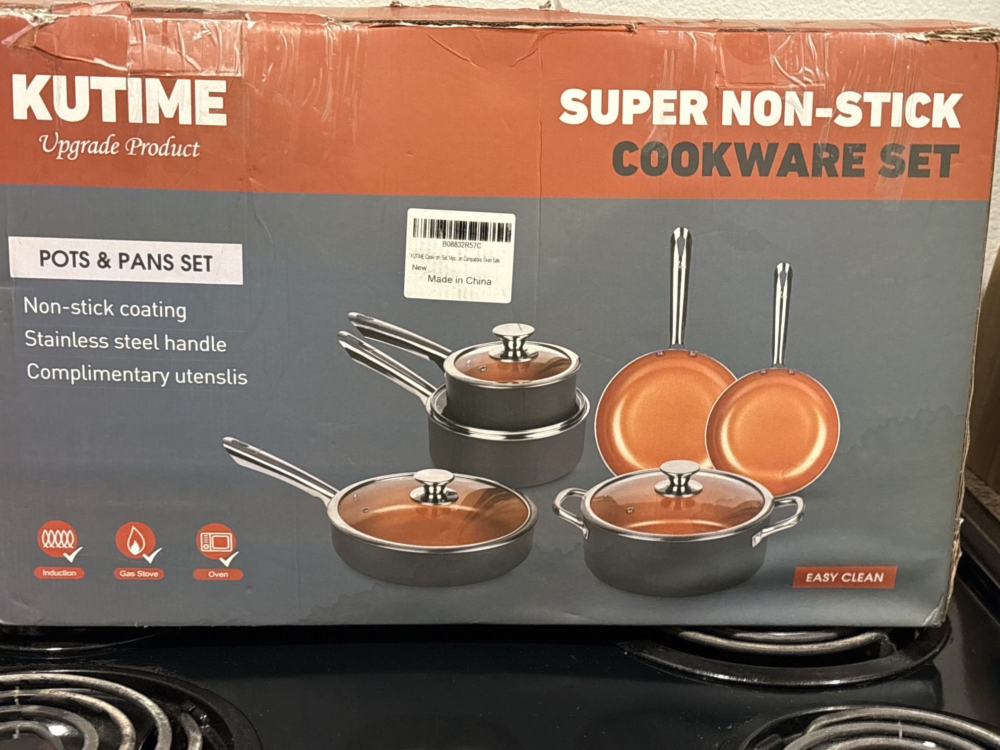 π₯ KUTIME Non-Stick Cookware Set β Brand New in Box β $40 (Hemet)