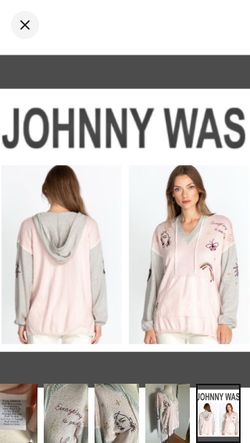 Johnny Was ‘Clara Baja Hoodie’ in baby pink/grey