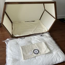 Walnut/Ivory Wood Pet Bed 