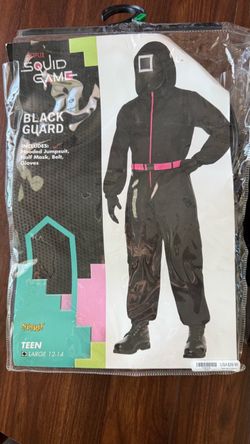 Squid games black guard costume kids