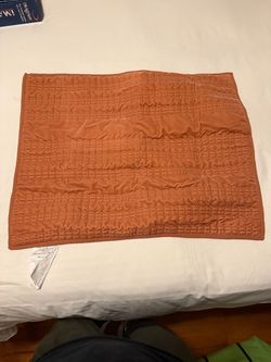 Rust Orange Velvet-Feel Quilted Pillow Sham – $5