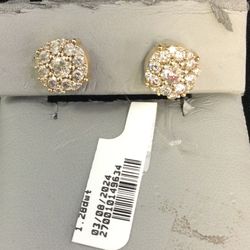 10K Diamond Cluster Earrings