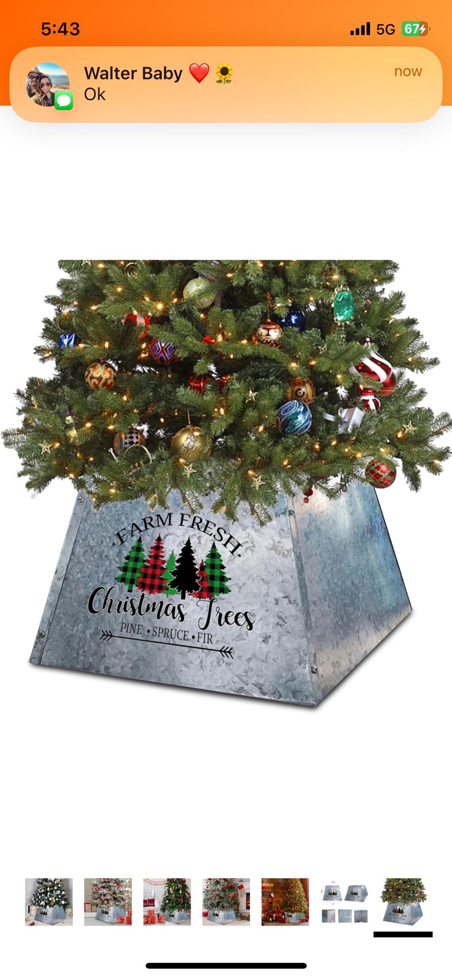 Galvanized Metal Christmas Tree Collar