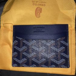 NEW NAVY BLUE GOYARD CARD HOLDER WITH DUSTBAG