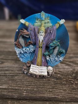 Fantasy Wizard and Dragons Resin Figurine