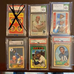 Graded Topps Baseball Football Cards Bo Jackson, Perry, Morgan, Santo, Williams, McCovey, Martinez, Gale Sayers