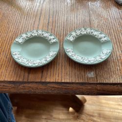 2 Wedgwood Sage Jasperware #shtray