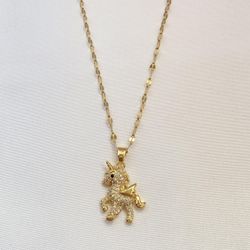 18K Gold Plated Unicorn Pendant Necklace for Women