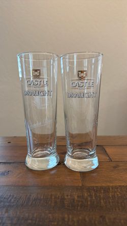Castle South African Beer Glasses, Set of 2