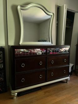 Six Drawer Dresser with Mirror