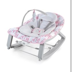 Ingenuity Keep Cozy 3-in-1 Grow with Me Vibrating Baby Bouncer Seat & Infant to Toddler Rocker, Vibrations & Toy Bar, 0-30 Months Up to 40 lbs (Pink L